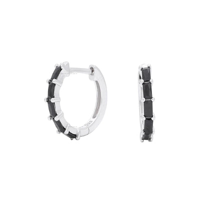 Sterling Silver Retro Hoop Earrings in 9 Colours