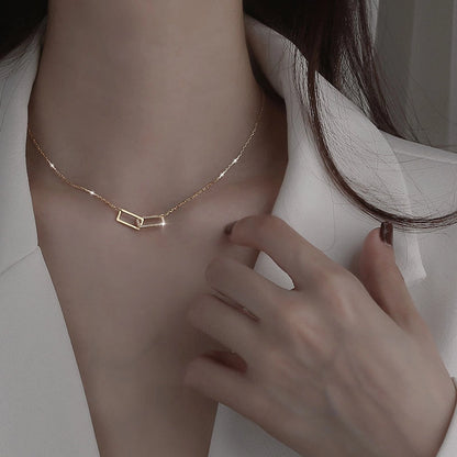 Sterling Silver Geometric Intertwined Pendant Necklace