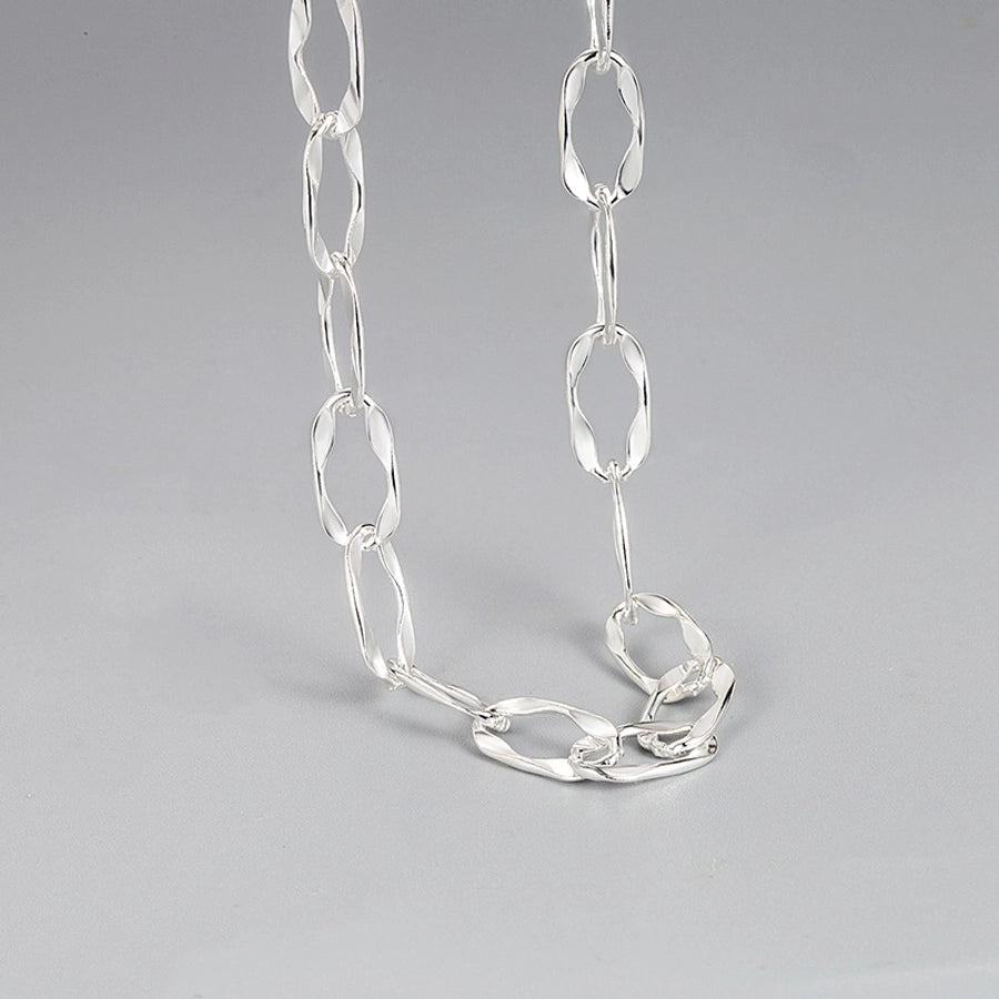 Sterling Silver Textured Link Chain