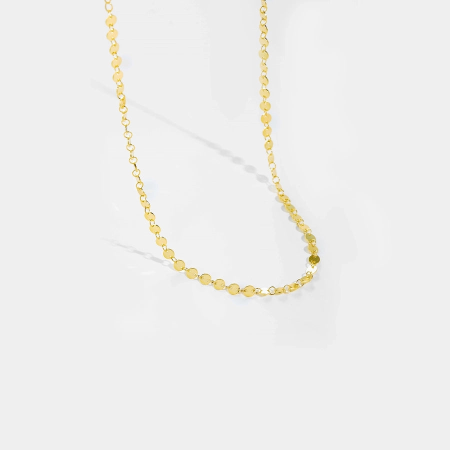 Sterling Silver Circle Link Minimalist Necklace