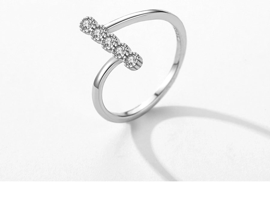 Sterling Silver Geometric Bling Ring