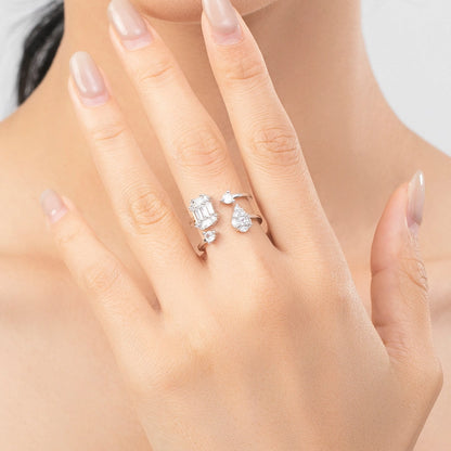 Sterling Silver Water Droplet Ring
