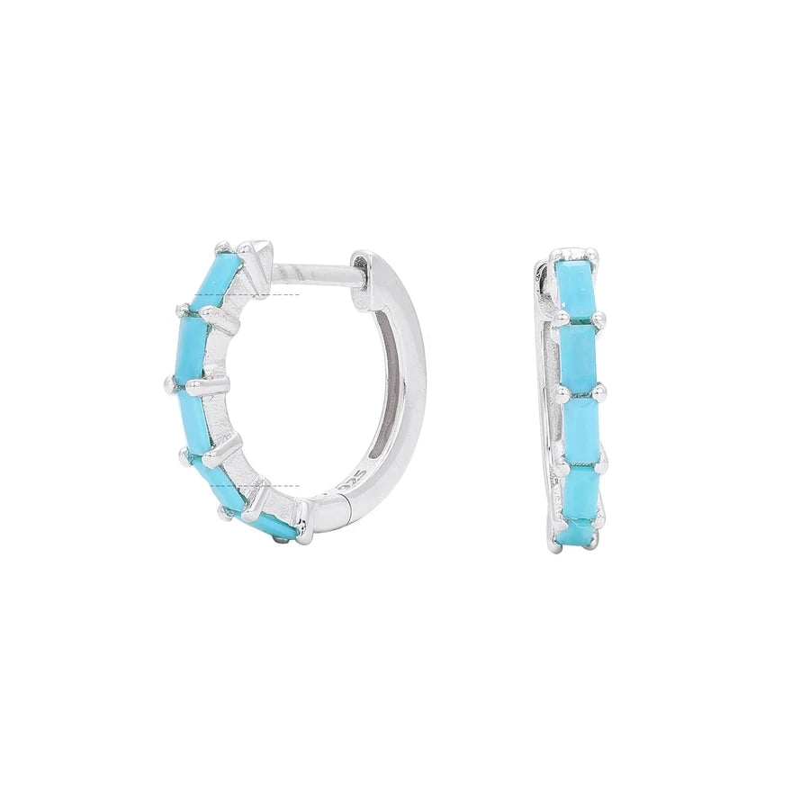 Sterling Silver Retro Hoop Earrings in 9 Colours
