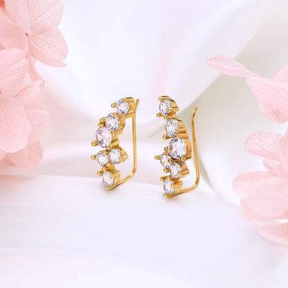 Sterling Silver Staggered Minimalist Bling Stud
