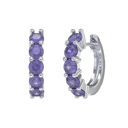 Sterling Silver Huggie Sparkle Earrings