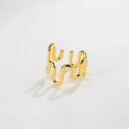 Sterling Silver Abstract Waves Ring