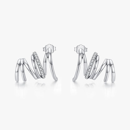 Sterling Silver Abstract Spiral Stud