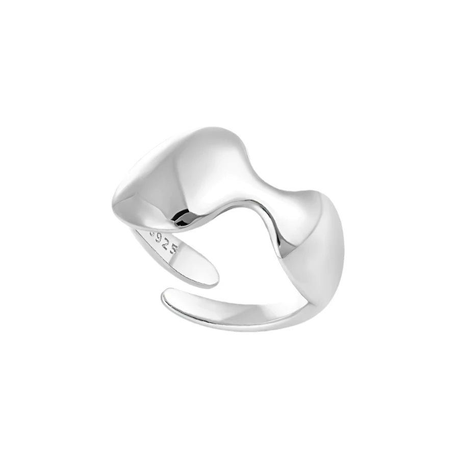 Sterling Silver Geometric Waves Ring