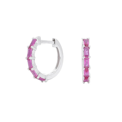 Sterling Silver Retro Hoop Earrings in 9 Colours