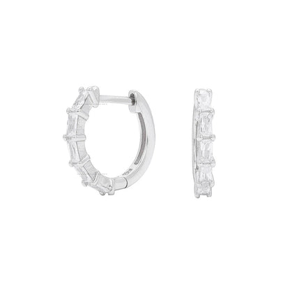 Sterling Silver Retro Hoop Earrings in 9 Colours