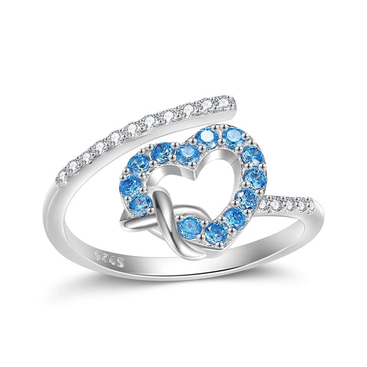 Sterling Silver Blue Heart Ring