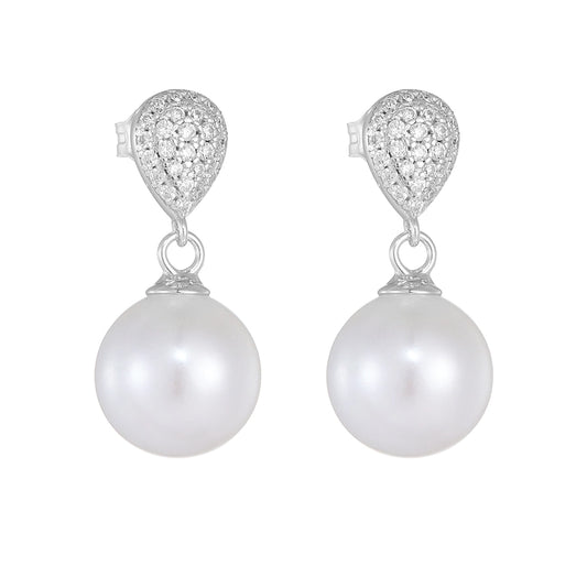 Sterling Silver Pearl Drop Earrings