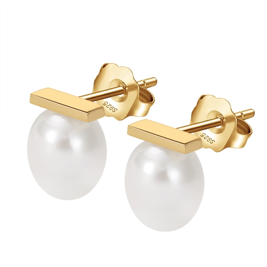 Sterling Silver 14K Gold Plated Pearl Earring Collection in 23 styles