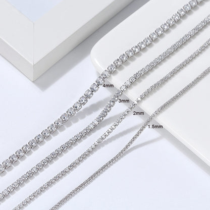 Sterling Silver White Gold Plated Tennis Choker