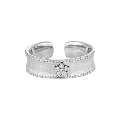 Sterling Silver Textured Ring & Bracelet Set with Petal Bling