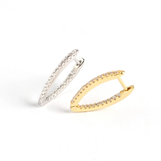 Sterling Silver Geometric Bling Hoop