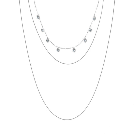 Sterling Silver Triple Layer Necklace