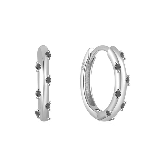 Sterling Silver Hoops with Dainty Accents in 6 colours