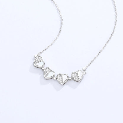 Sterling Silver Heart Cluster Necklace Collection
