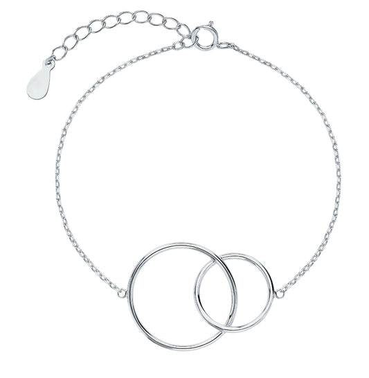 Sterling Silver Minimalist Double Ring Bracelet