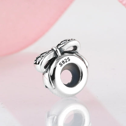 Sterling Silver Bow & Cross Bling Charms