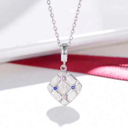 Sterling Silver Lattice Pattern Charm / Pendant