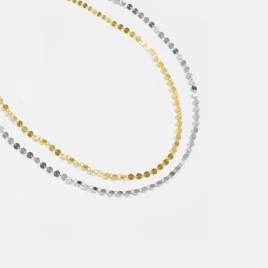 Sterling Silver Circle Link Minimalist Necklace