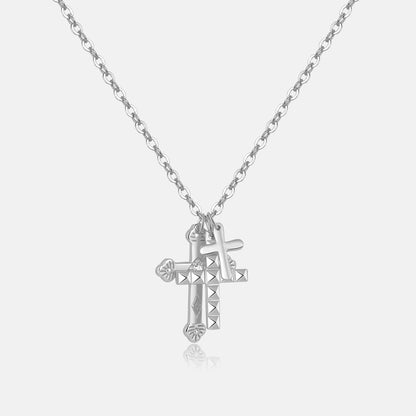 Sterling Silver Trio Cross Pendant Necklace