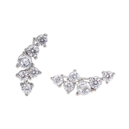 Sterling Silver Staggered Minimalist Bling Stud