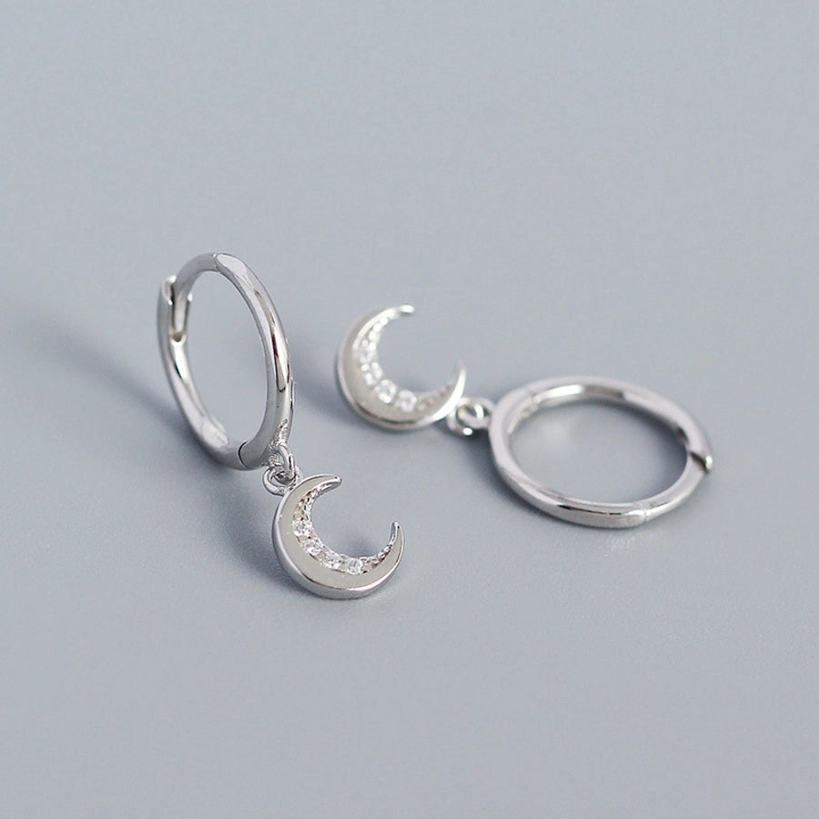 Sterling Silver Moon Drop Earrings