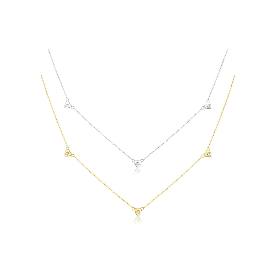 Sterling Silver Minimalist Heart Pendant Necklace