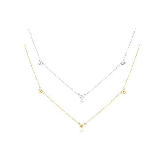 Sterling Silver Minimalist Heart Pendant Necklace