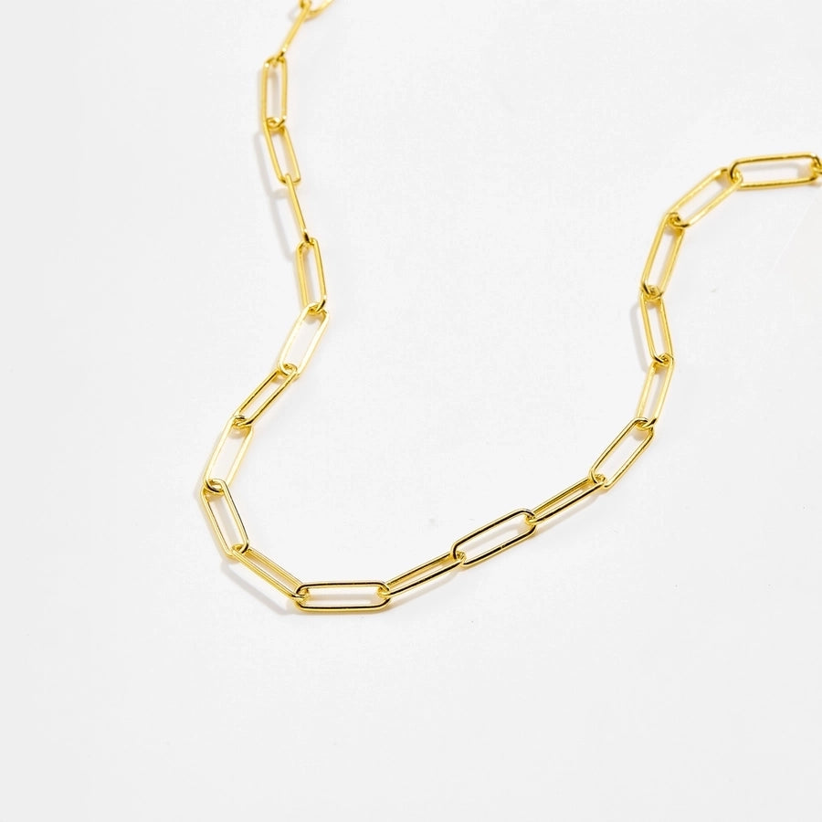 Sterling Silver 18K Gold Plated Minimalist Link Chain