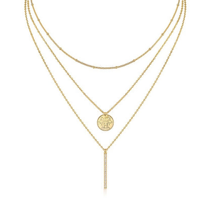 Sterling Silver 18K Gold Plated Triple Necklace