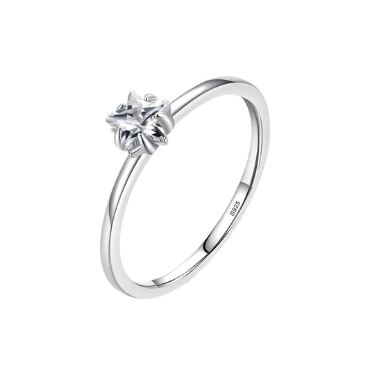 Sterling Silver Minimalist Solitaire Stack Ring
