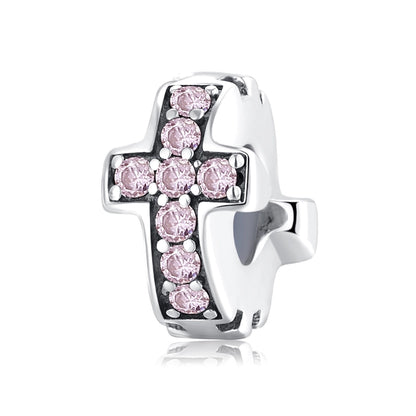 Sterling Silver Bow & Cross Bling Charms