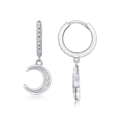Sterling Silver Star & Moon Mismatch Earrings