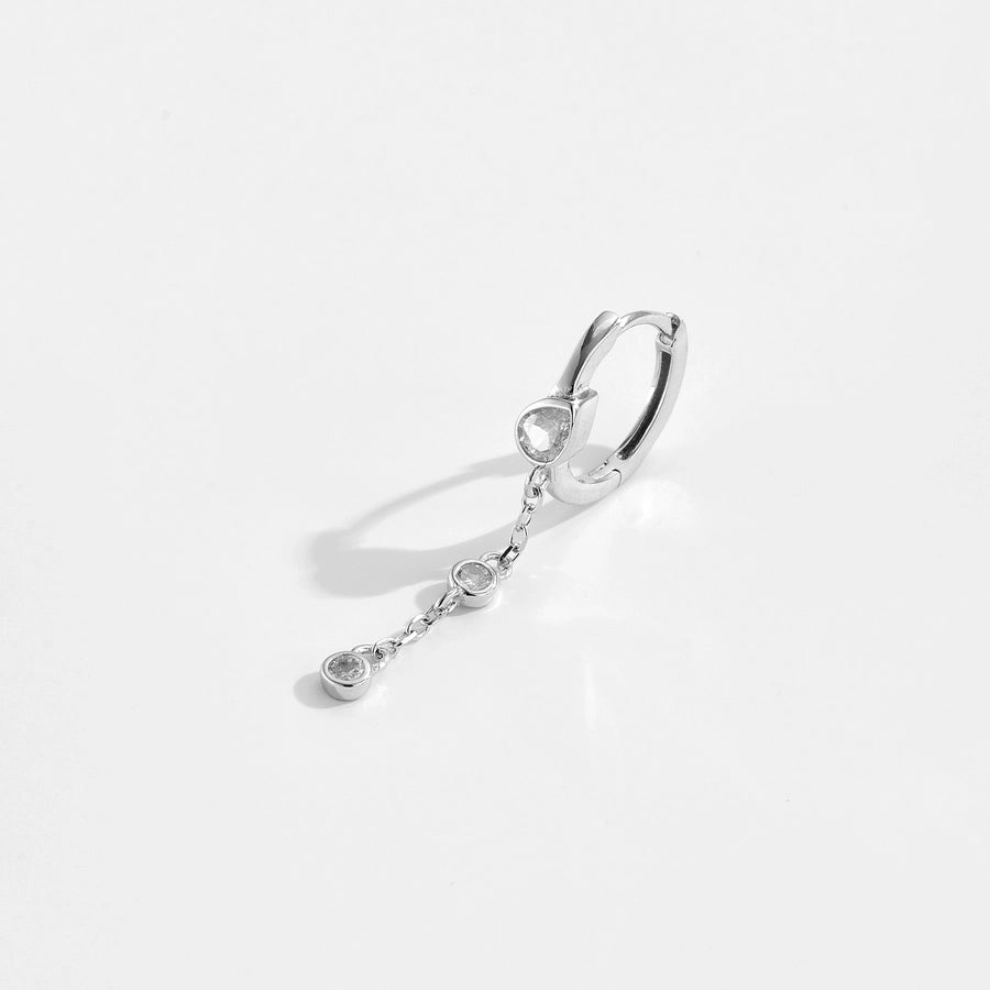 Sterling Silver Loop & Chain Single Earring