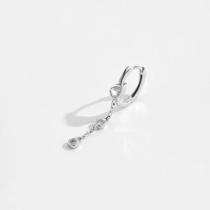 Sterling Silver Loop & Chain Single Earring