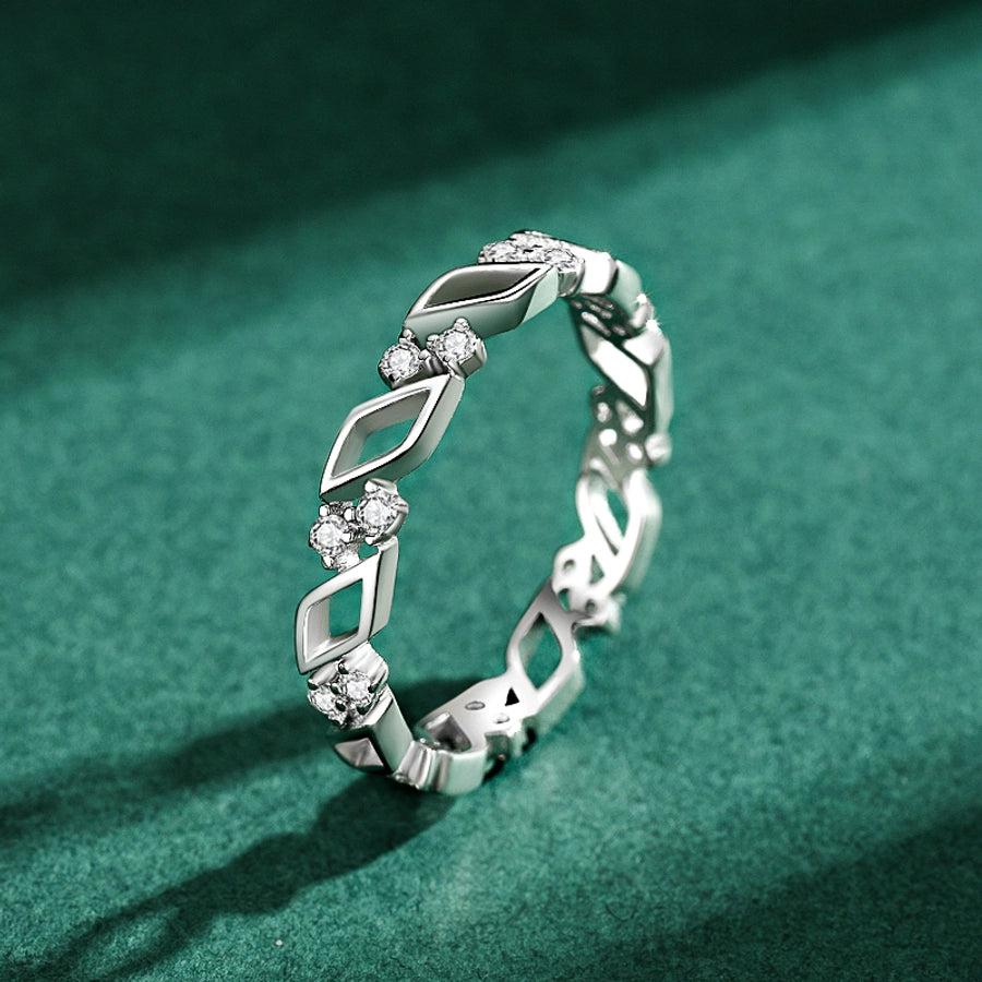 Sterling Silver Hollow Geometric Stack Ring