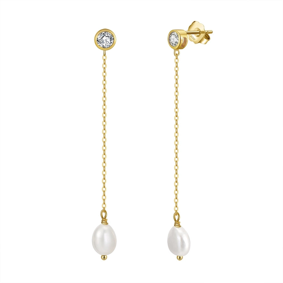 Sterling Silver 14K Gold Plated Pearl Earring Collection in 23 styles