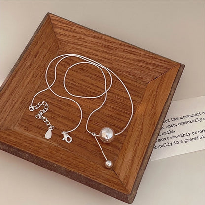 Sterling Silver Double Ball Necklace