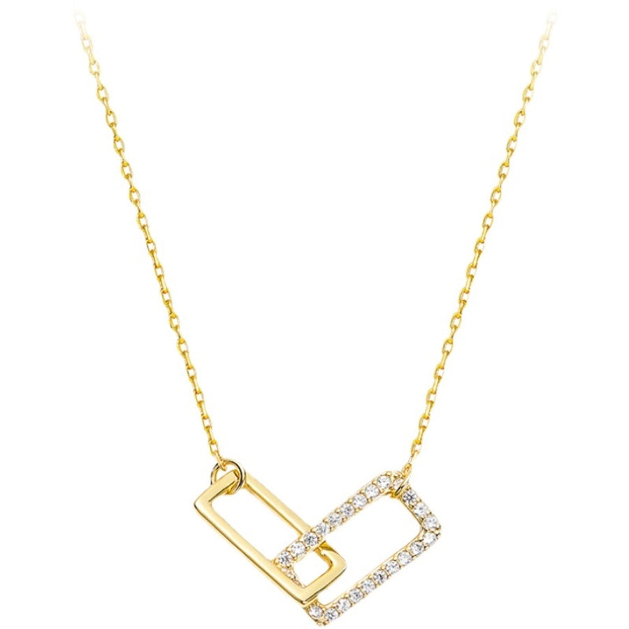 Sterling Silver Geometric Intertwined Pendant Necklace