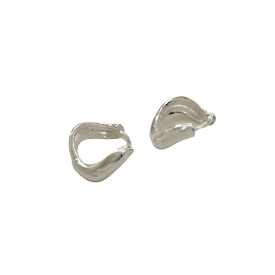 Sterling Silver Minimalist Wave Earrings