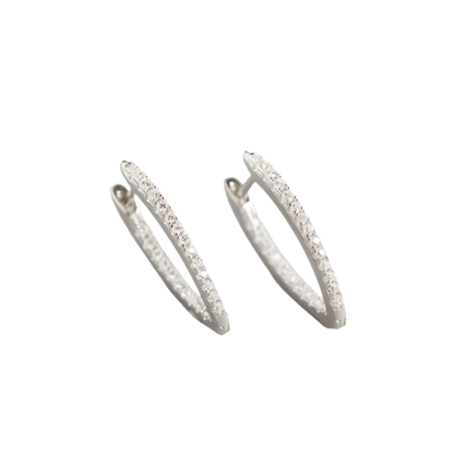 Sterling Silver Geometric Bling Hoop