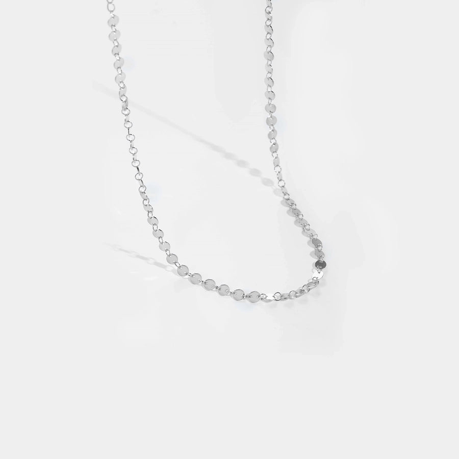 Sterling Silver Circle Link Minimalist Necklace